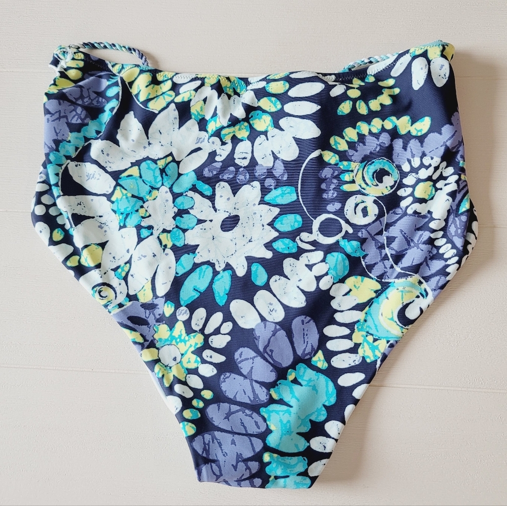 🆕️ Aerie Night Sea Floral Cutout Cheeky High Waist Bikini Bottoms - Picture 11 of 14